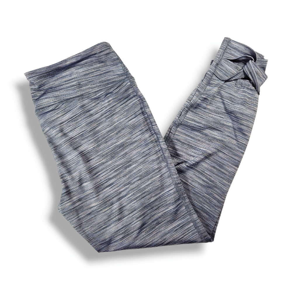 EUC Old Navy Active Go-Dry Twist-Hem Leggings‎ Sz. L [12-14] Gray Spacedye